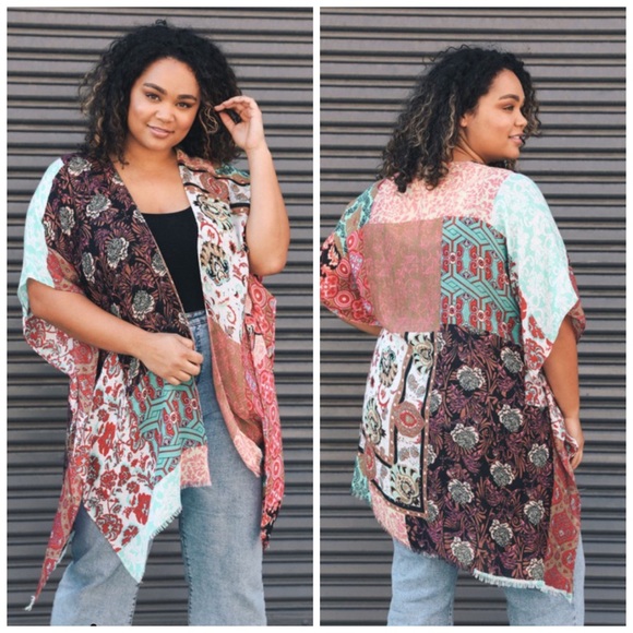 5 Star Rated! Last 1 New Boho Patchwork Kimono Cardigan - Picture 3 of 7